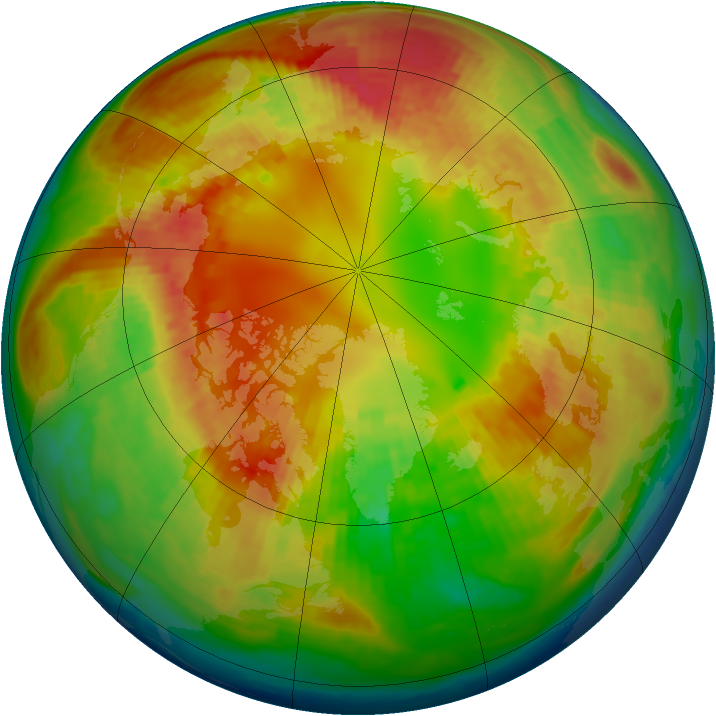 Arctic ozone map for 25 February 2004